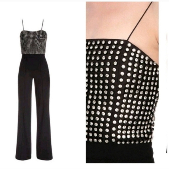 Alice + Olivia Mannie Crystal-embellished Jumpsuit in size 2 - Picture 2 of 15